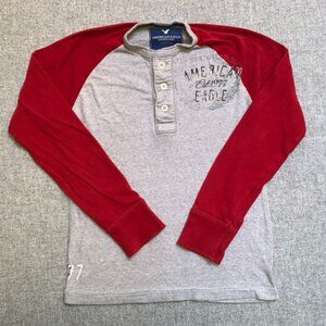 American Eagle Long Sleeve Henley T-Shirt